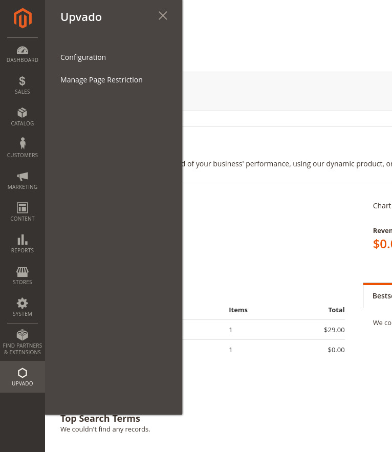 Magento Page Restriction Admin Panel Menu